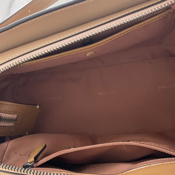 Coach Swagger 27 Leather Satchel Shoulder Bag with Hearts Appliqué In Beechwood - Picture 10 of 15